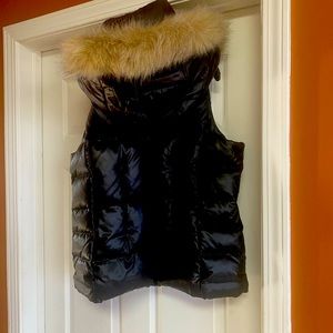 Marc New York puffer Vest w/faux fur hood